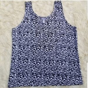 Traveller's by Chico's shimmer animal print tank top blouse Wmn's Size 2 M